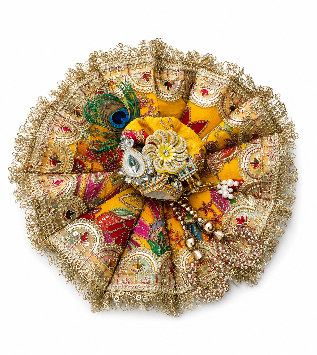 ✨ Premium Handmade Yellow Laddu Gopal Designer Dress ✨