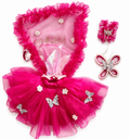 Premium Pink Butterfly Net Dress Set for Laddu Gopal | Handmade Designer Poshak with Matching Accessories