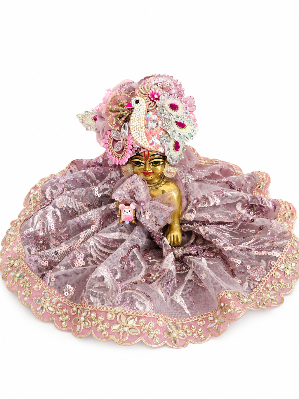 🌸 Royal Pink Designer Laddu Gopal Poshak 🌸