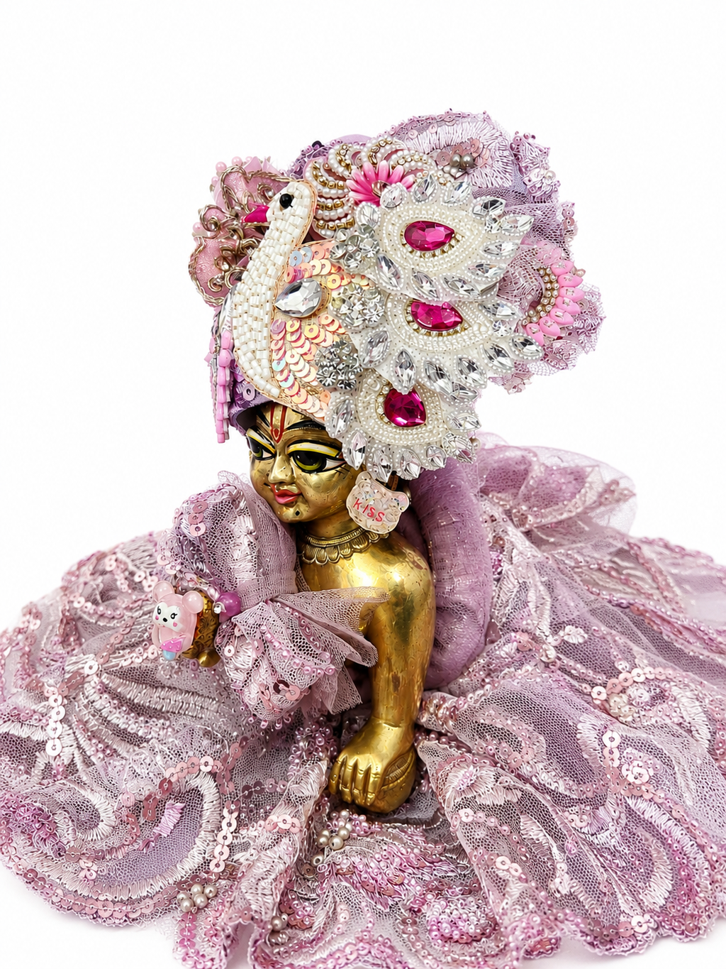 🌸 Royal Pink Designer Laddu Gopal Poshak 🌸