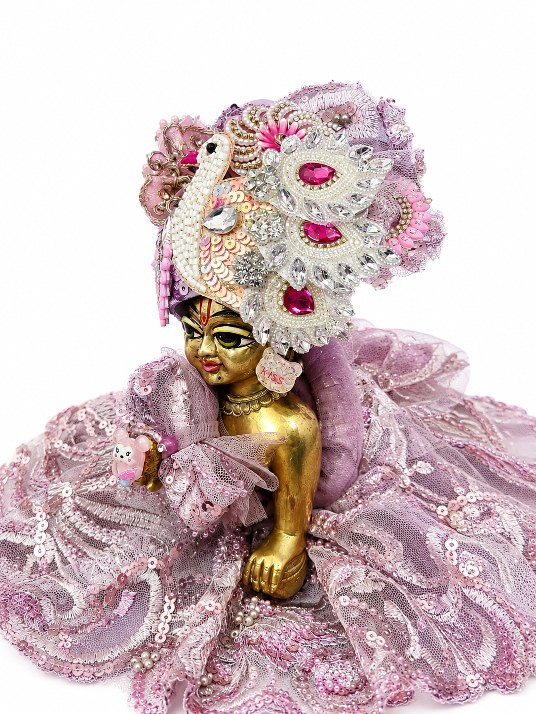 🌸 Royal Pink Designer Laddu Gopal Poshak 🌸